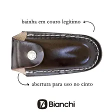 Canivete Madeira Aço Inox Grande Com Bainha Bianchi Cor Marrom Foto mini  3