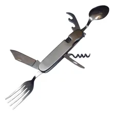Canivete Multifuncional P/ Camping Pesca - C/ Colher E Garfo Cor Canivete Zd-k03 Foto  mini 1
