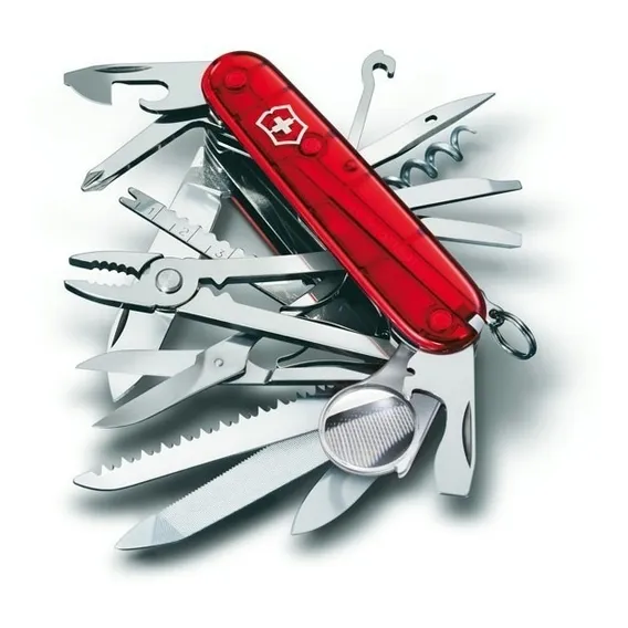 Canivete SuĂço Victorinox Swischamp Vermelho TranslĂșcido 33f Cor Vermelho-translĂșcido Foto 1