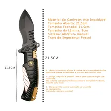 Canivete Tático Militar Dobravel Defesa Pessoal Faca Aço I Cor Canivete Tático Semi Automático Foto mini 4