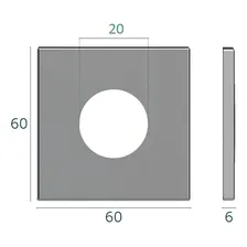 Canopla Quadrada Aço Inox 6 X 6 Cm - Blukit Acabamento Cromada Cor Prateado Foto mini  2