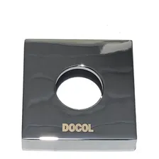 Canopla Quadrada Metal 50 X 13mm C/ Furo Redondo 1/2 Docol Acabamento Brilhante Cor Prateado Foto  mini 1