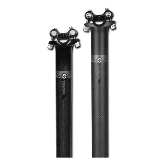 Canote Fibra De Carbono 3k Toseek Bike Mtb Speed 31.6 400mm Cor Preto Foto 1
