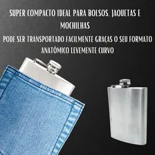 Cantil De Bolso Inox 240ml Garrafa Whiskeira Whisky Bar Cor Cantil Inox Foto mini 2