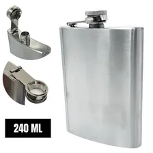 Cantil De Bolso Inox 240ml Garrafa Whiskeira Whisky Bar Cor Cantil Inox Foto mini 1