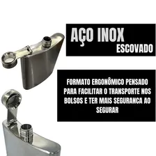 Cantil De Bolso Inox 240ml Garrafa Whiskeira Whisky Bar Cor Cantil Inox Foto mini 4