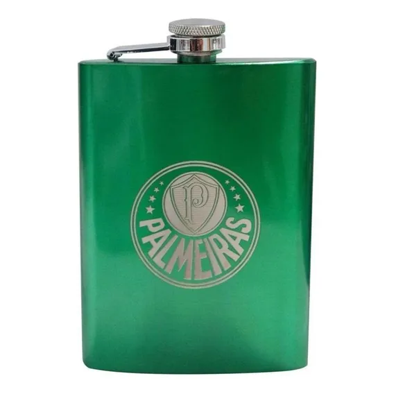 Cantil Inox Verde 8oz - Gravado A Laser Foto 1