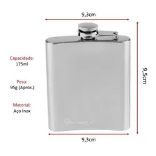 Cantil Porta Bebida Bolso Inox Whisky Vodka Rum 60z Foto mini 2