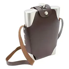 Cantil Porta Bebida Com Bolsa Inox Whisky Vodka Rum 500  Cor Marrom Foto mini 4