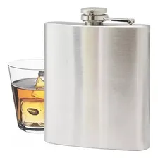 Cantil Porta Bebida De Bolso Em Inox 270  9oz Cor Prateado Lisa Foto  mini 1