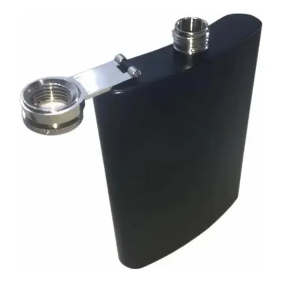 Cantil Porta Bebida De Bolso Preto 240ml Foto 1