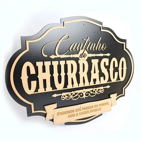Cantinho Do Churrasco Placa Decorativa Grande Mdf Foto 1