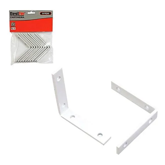 Cantoneira De Metal Branca 4cm Kit Com 10 Pecas Na Solapa Foto 1