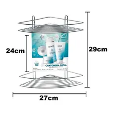 Cantoneira Dupla Cromada Com Ventosa 1504 Arthi Foto mini 4