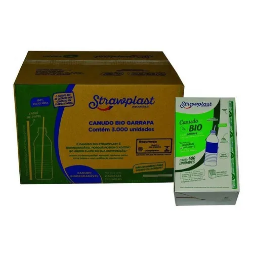 Canudo Biodegradável Para Garrafa 24cm Embalado C/3000 Cor Branco Foto 1