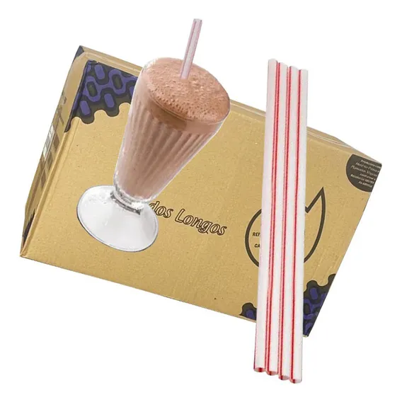 Canudo Plástico Grosso 10mm Milk Shake Em Sachê C/1000 Foto 1