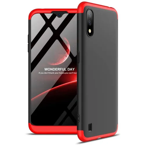 Capa 360 Fosca Anti Impacto Galaxy A01 - Preto Com Vermelho Foto 1