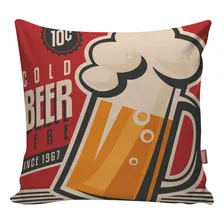 Capa Almofada Decorativa Bebida Beer Cerveja Vintage Bebida32 Foto mini 1
