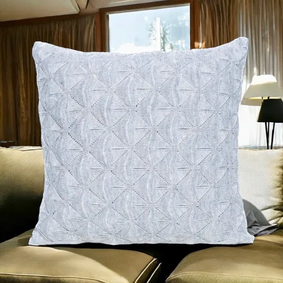 Capa Almofada Decorativa Decor Casa Sala Almofada 45x45 Cor Cinza Nervura Foto 1