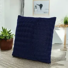 Capa Almofada Trança 45x45 Luxo Decor Barata Cor Capa Almofada Azul Marinho Capa De Almofada 45x45 Foto mini 2