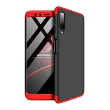 Capa Capinha 360 Galaxy A7 2018 Anti Impacto Fosca Tela 6.0 Cor Preto com Vermelho Foto mini 1