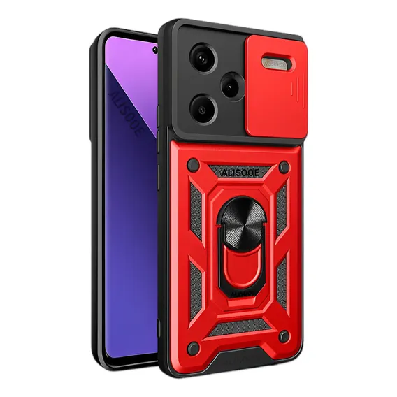 Capa Capinha Armadura Para Xiaomi Redmi Note 13 Pro Plus Cor Vermelho Foto 1