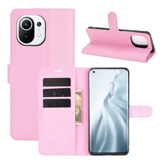 Capa Capinha Carteira Xiaomi Mi 11 6.81 Case Couro Flip Top Cor Rosa Foto 1