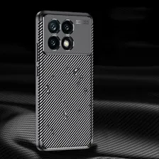 Capa Capinha Para Poco X6 + Pelicula Privacidade Hydrogel  Preto Fiber Carbon Foto mini  3