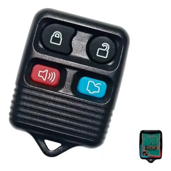 Capa Carcaça Controle Ford Fiesta, Ka, Ecosport, Ranger - 4 Botões Com Placa Full, Preta Foto 1