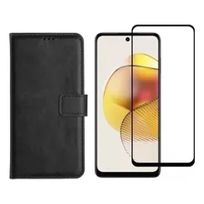 Capa Carteira Flip Para Motorola Moto G53 + Pelicula Foto  mini 1