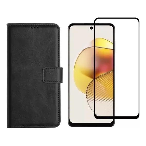Capa Carteira Flip Para Motorola Moto G53 + Pelicula Foto 1