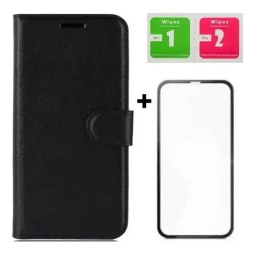 Capa Carteira + Película 3d Para iPhone X / Xs / Xr / Xs Max Cor Preta iPhone XR Foto 1