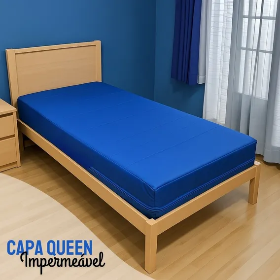 Capa Casal Queen Impermeável para Colchão Hospitalar Forrada 158/198/30 Foto 1