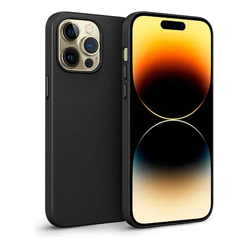 Capa Case Capinha iPhone 15 Pro Max-couro Dual Preta-gshield Foto 1