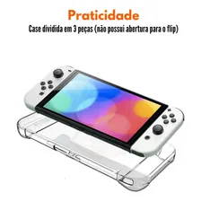 Capa Case Capinha Silicone Tpu Para Nintendo Switch Oled Cor Transparente Foto mini 2