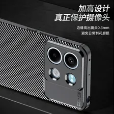 Capa Case Carbon Para Redmi Note 13 5g + Pelicula Hydrogel Preto Fiber Carbon Foto mini 4