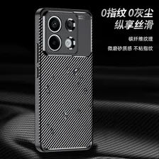 Capa Case Carbon Para Redmi Note 13 5g + Pelicula Hydrogel Preto Fiber Carbon Foto mini 3