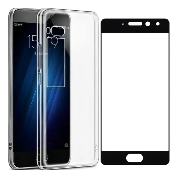 Capa Case Meizu Pro 7 Plus Tela 5.7 + Película Full Cover Cor Slim Transparente + Película Full - Bordas Pretas Foto 1