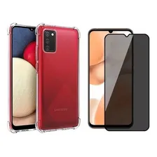Capa Case Para Galaxy A02s + Pelicula Fosca Privacidade Foto mini 1