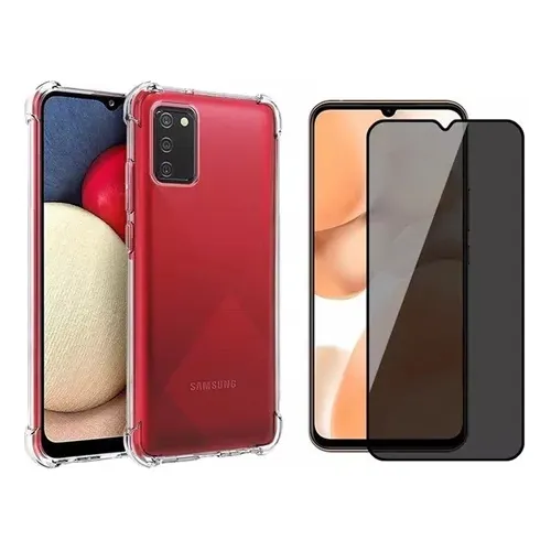 Capa Case Para Galaxy A02s + Pelicula Fosca Privacidade Foto 1