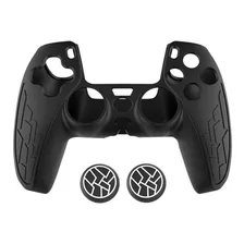 Capa Case Proteção Silicone Controle Dualshock Ps5 + 2 Grip Cor Preto Foto  mini 1