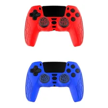 Capa Case Proteção Silicone Controle Dualshock Ps5 + 2 Grip Cor Azul Foto mini 2
