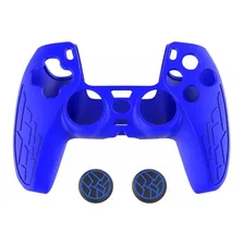 Capa Case Proteção Silicone Controle Dualshock Ps5 + 2 Grip Cor Azul Foto mini 1