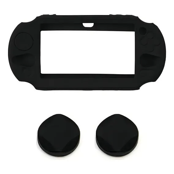 Capa Case Silicone Compativel Com Psvita Ps Vita Slim 2000 Cor Preta Foto 1