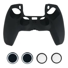 Capa Case Silicone Controle Ps5 + Par Grips Borracha Preta Foto mini 1