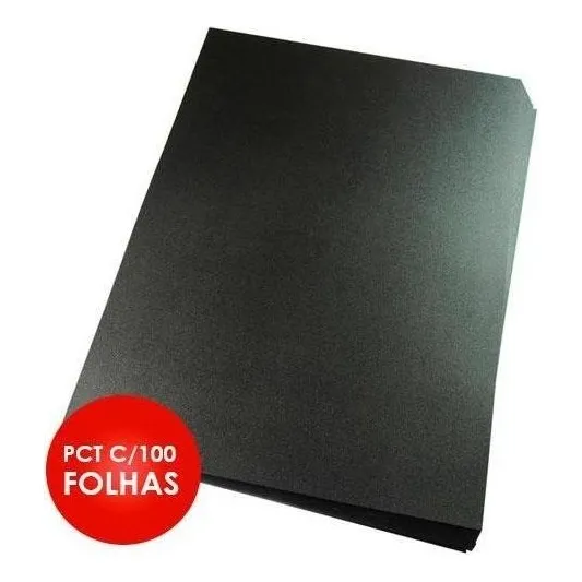 Capa Chapa Plastica Verso Encadernação A4 Preto Pct C/ 100 Foto 1