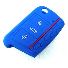 Capa Chave Canivete Vw Azul Golf Polo Virtus T-cross Nivus Foto mini 1