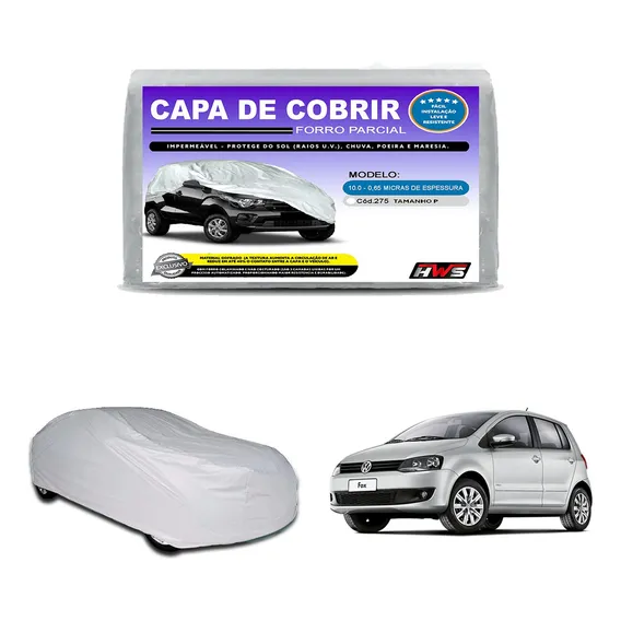 Capa Cobrir Carro Hatch Sedan Forrada ImpermeÔvel Sol Chuva Tamanho M Linha Silver Proteção Uv Marca HWS Foto 1