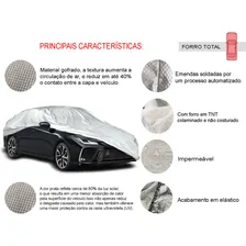 Capa Cobrir Carro Hatch Sedan GG Carrhel 100% Forrada ImpermeÔvel Sol Chuva Cinza Proteção UV Foto mini 3