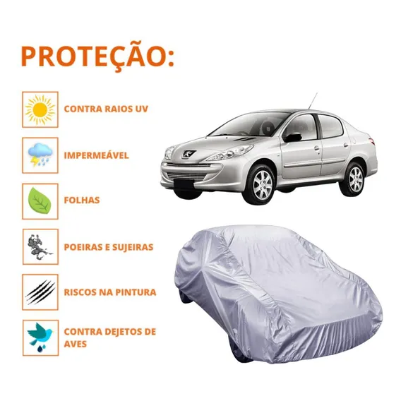Capa Cobrir Carro Peugeot 207 Sedan Com Proteção Impermeável Foto 1